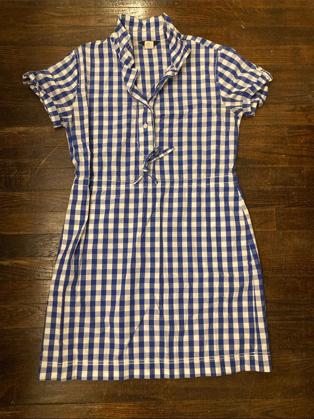 J. CREW Factory-  Blue and White Gingham Dress, Size Medium